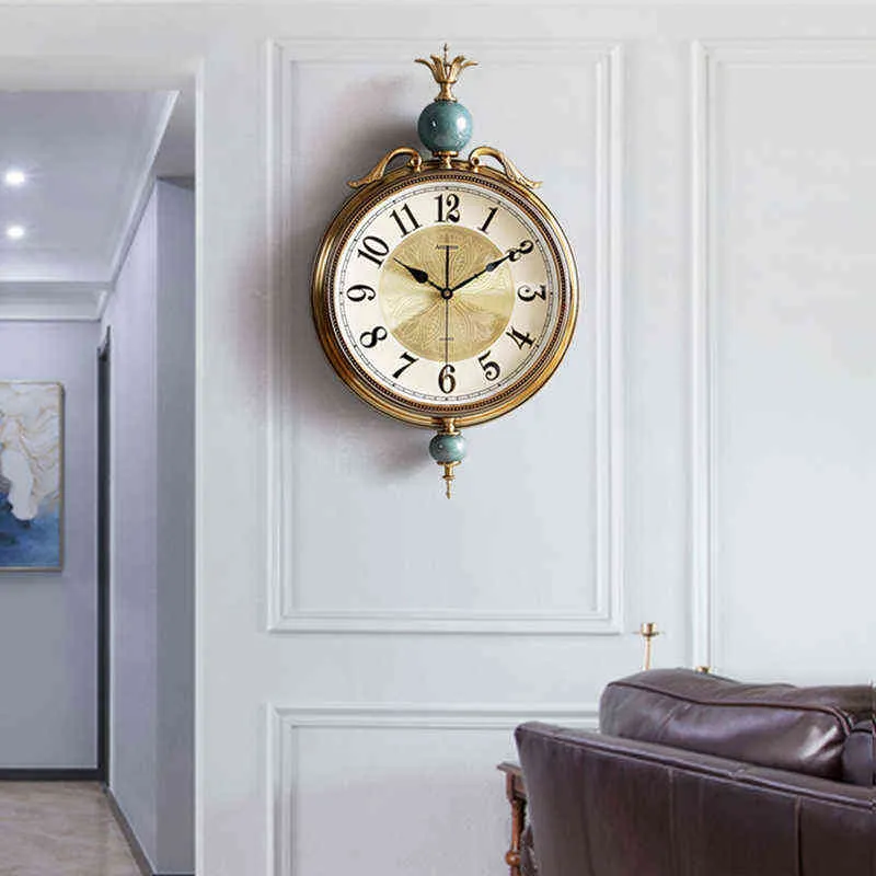 豪華なビンテージの壁掛け時計ノルディックデジタルサイレントヨーロッパクォーツ壁時計アンティークリビングルームReloj de Pared家の装飾ZP50WC H1230