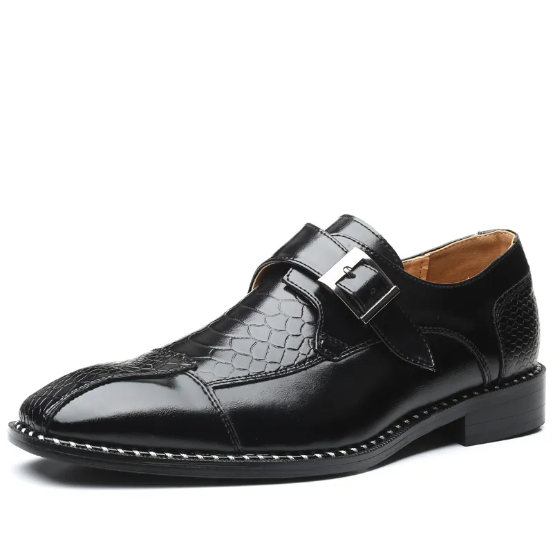 Chaussures habillées pour hommes Boucle Business Skyle Oxfords Chaussures en cuir formelles Mocassins de mariage élégants Grande taille Y200420