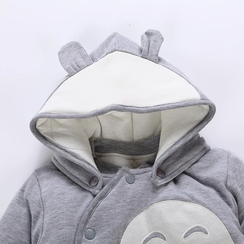 Newborn Baby Totoro Romper Japanese Anime Infant Cotton Boy Girl Hooded OnePiece Thick Clothes Winter Bebe Outfits LJ2010235316339