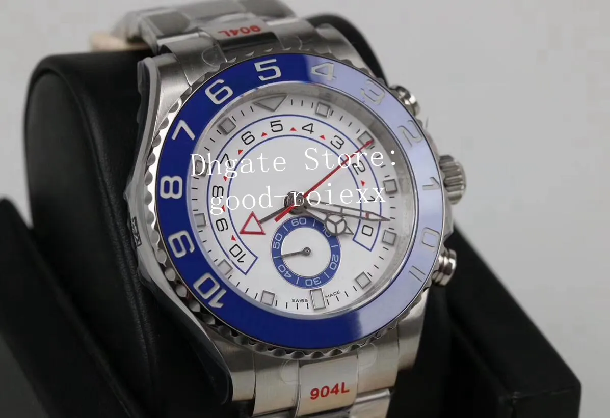 Relógios masculinos automático cal 4161 movimento cronógrafo azul cerâmica moldura eta relógio masculino 904l aço gmf 116680 valjoux 116680 gm wris255l