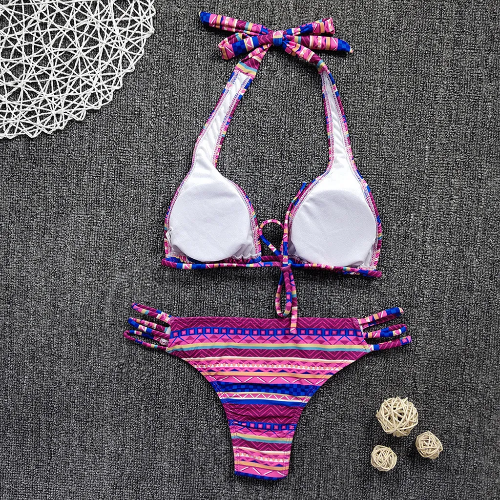 Dames Sexy Hoge Taille Bikini Boho Print Braziliaanse Bikini Set High Cut Two Piece Badpak Traje de Bao LJ200825