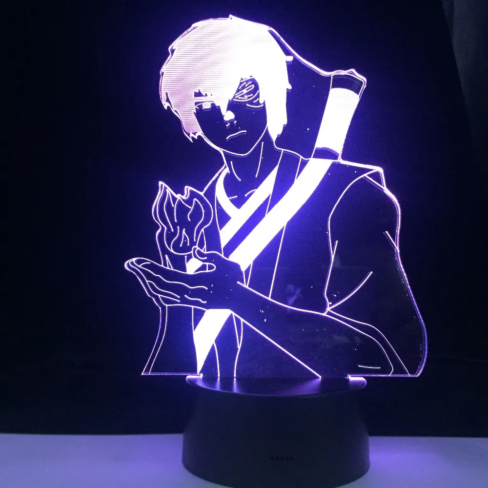 Zuko Anime Nightlight Avatar Последний авиабендер Touch Butoon USB LED Anime Fans Подарки дома настольный декор Lamp280y