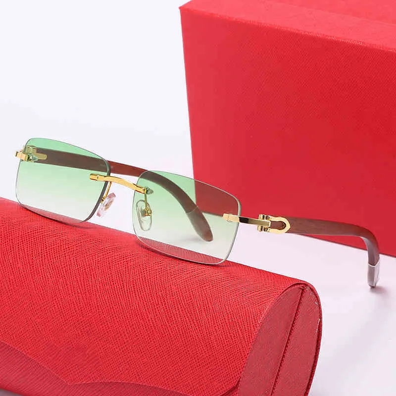 2024 10% Rabatt auf Luxusdesignerin neuer Sonnenbrille für Männer und Frauen 20% Rabatt auf Unisex -Kleinrechteck ohne goldene Rahmenreflexionslinsen Sitzen Brille