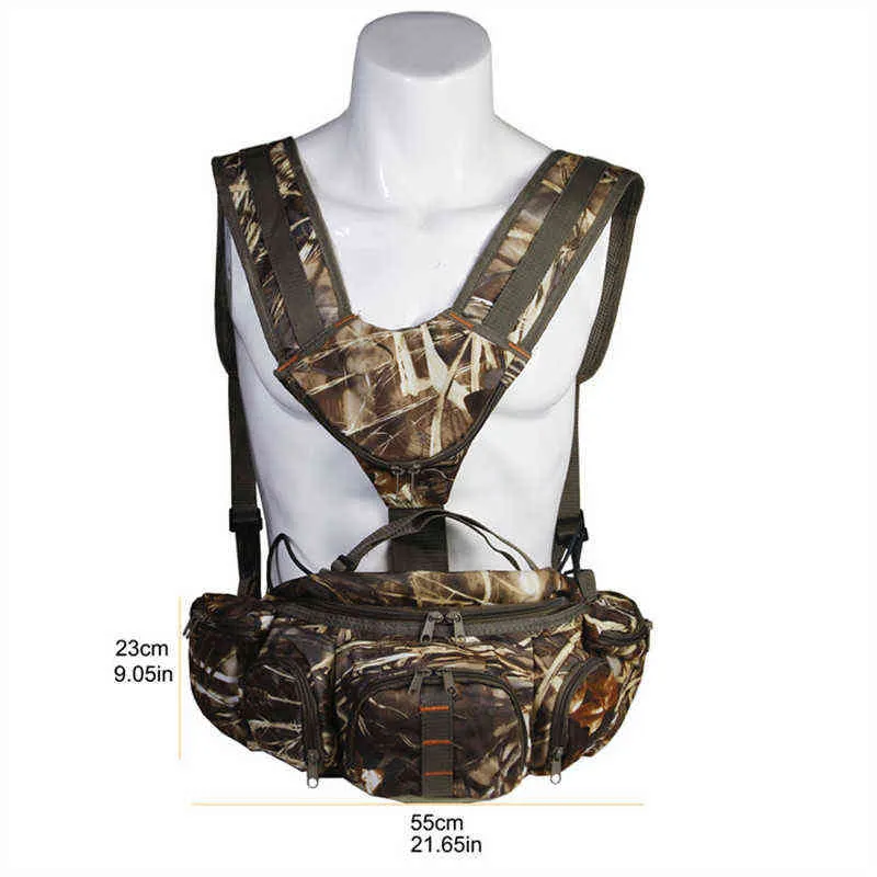 Outdoor Camouflage Badlands Flannelette Jagd Pack Daypack Fanny Taille Tasche mit doppelter Schulter W220225