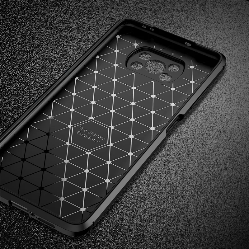 Fodral för Xiaomi Poco X3 NFC ShockoProof Case Carbon Fiber Luxury TPU Silikon Shock Absorber för POCO M3 F2 PRO F3 Bakre skyddskåpa