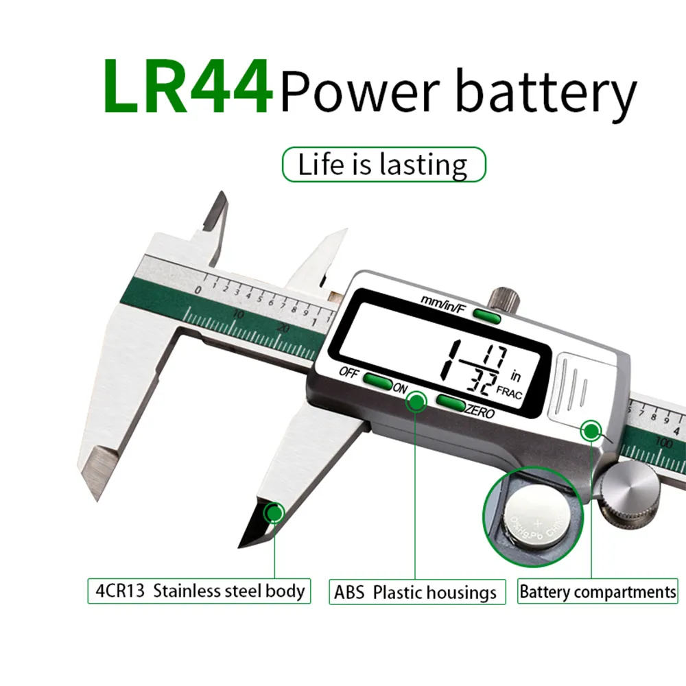 Pinça de aço inoxidável Zeast Digital 150 mm 6 polegadas Inchmétricas Conversão 001mm Resolução LCD Display com caixa T20068522915