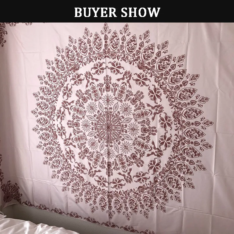 Floral Tapestry Mandala India Bohemen Boho Psychedelic Gedrukt Hippie Wall Cloth Flower Wall Tapestries Home Decor 220301