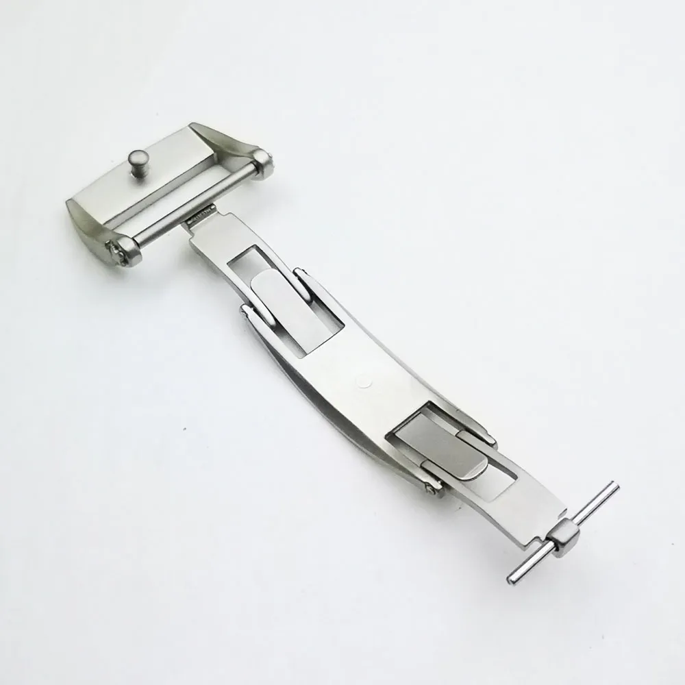 Cierre desplegable plegable de acero inoxidable de 20 mm para correa de reloj de cuero de goma RM 274F