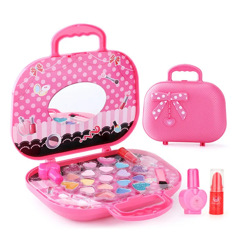 أطفال Makeup Makeup Makeup Set Princess Girl Tote Box Safe Notoxic Cosmetics Play House Toys for Girl Baby Toys Fashion T5767042