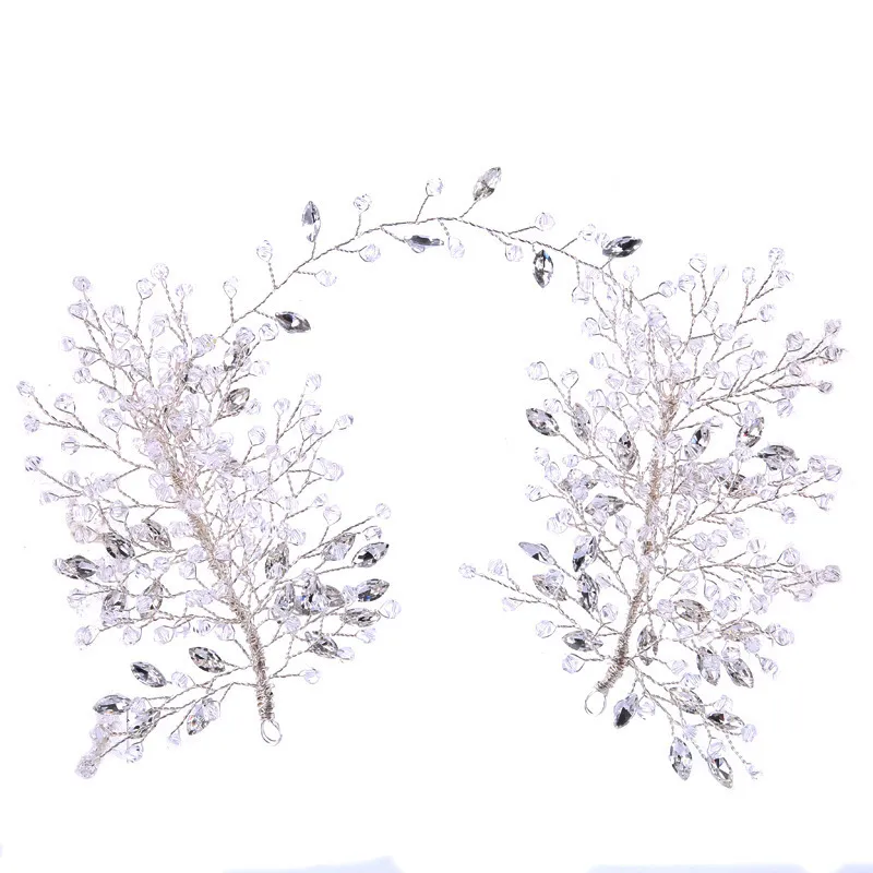 KMVexo Beaded Tiaras Bridal Crown Corona Fascia Donne Paesaggio Paesaggio Floral Wedding Accessori capelli Crystal Bride Gioielli 220217