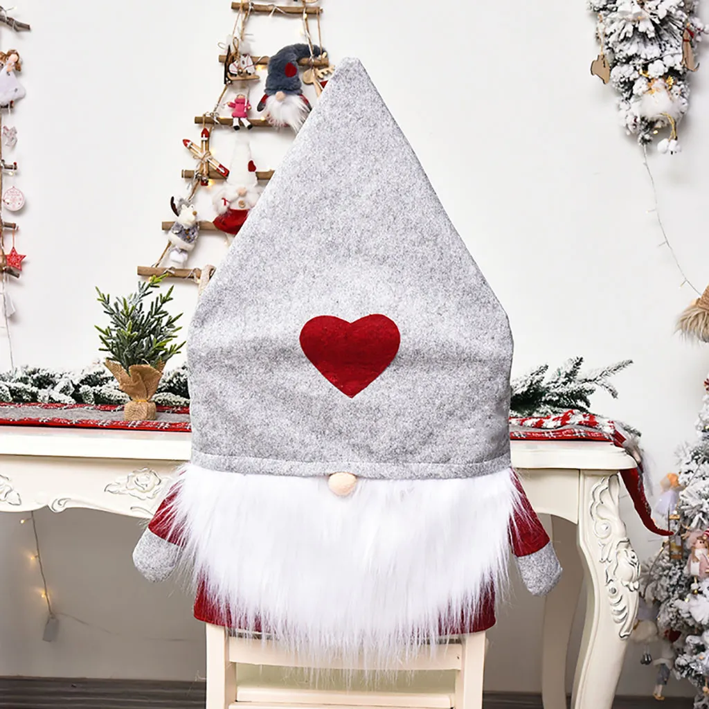 Christmas Chair Covers Santa Claus Hat Dinner Back Table Party Decor Year Supplies Free Ship Y201020