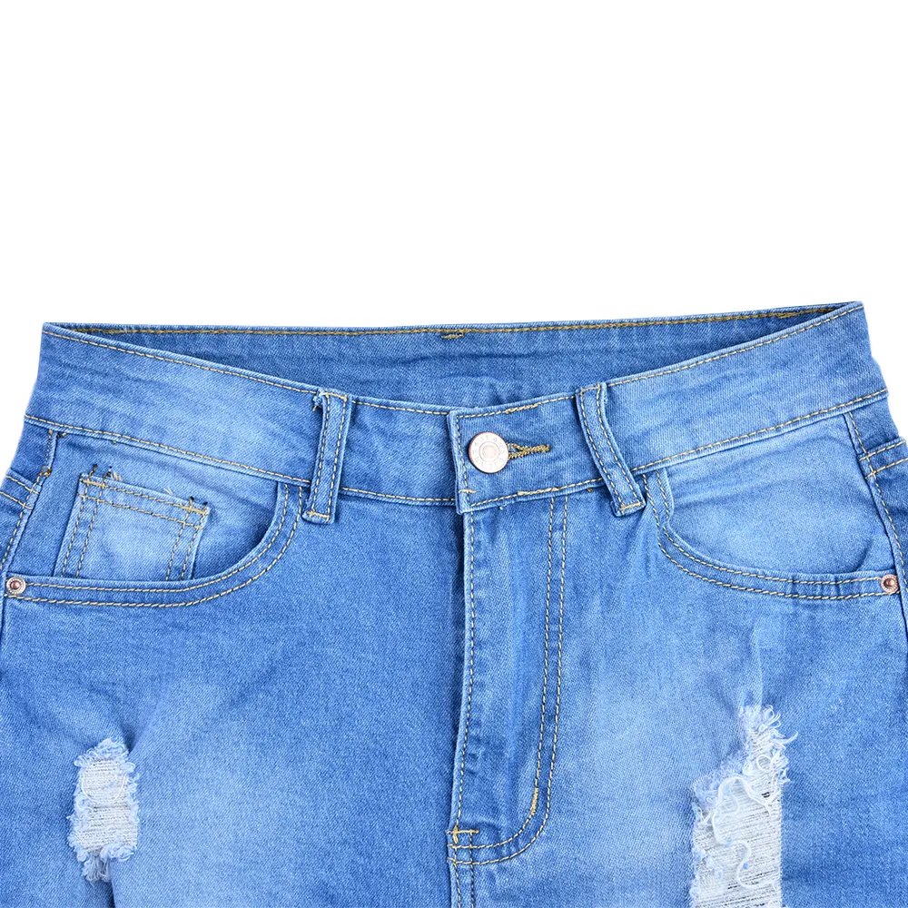 Sexy zerrissene Loch-Jeans für Frauen Vintage hohe Taille Denim-Hosen Damen Flare Jeans mit Tasche beiläufige lange Reißverschluss-Hosen LJ201013