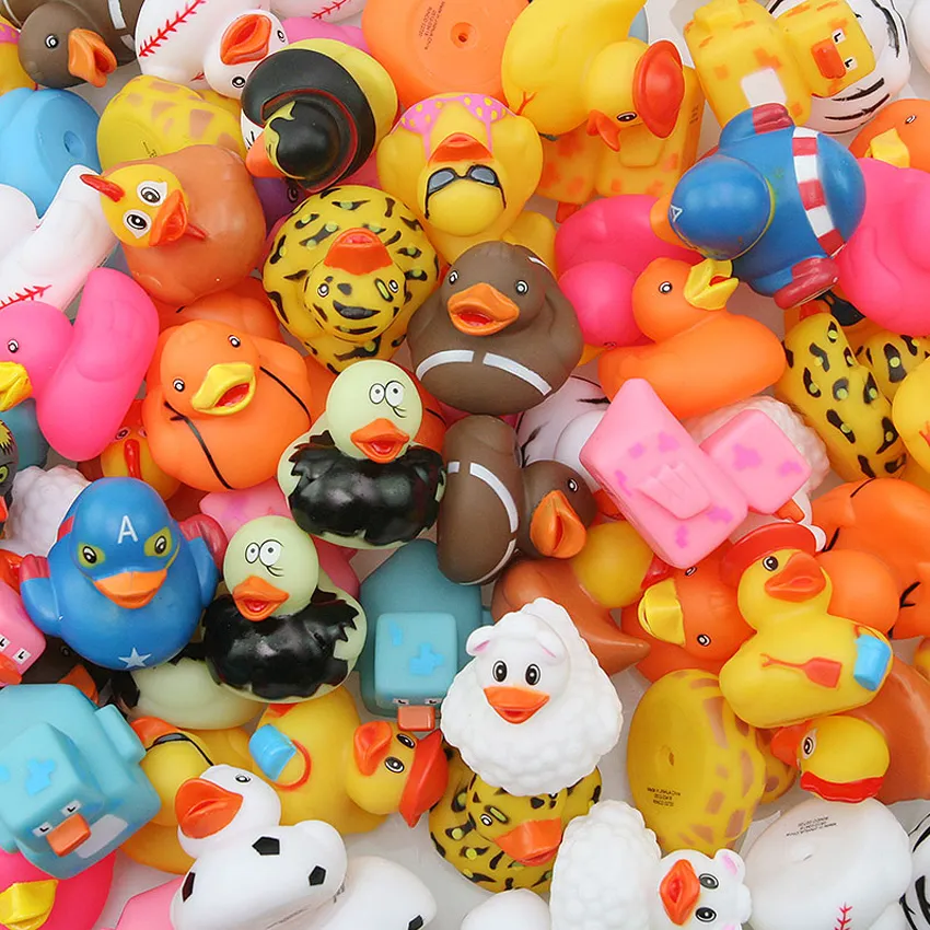 Wholesale bathing Toy Floating Rubber s Squeeze Sound cute lovely for baby shower 20/50/Random styles 2010155611747