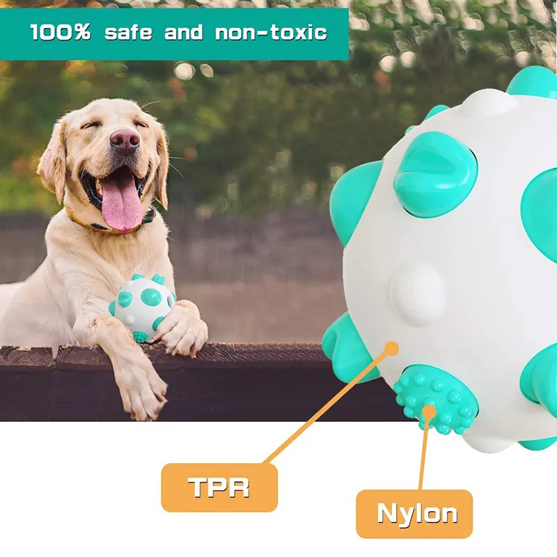 Benepaw Bite Resistant IQ Treat Dog Ball Interactive Food Dispensing Pet Chew Toys For Small Medium Large Dogs Teeth Cleaning LJ201125