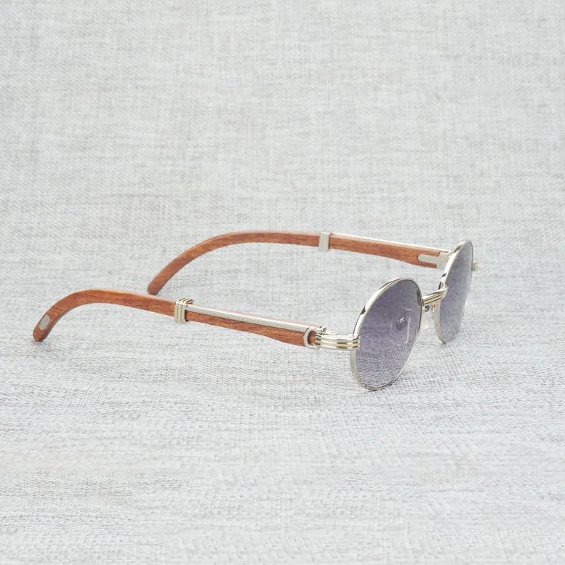 Occhiali da sole vintage bianchi neri in corno di bufalo da uomo rotondi in legno naturale occhiali da donna esterni trasparenti con montatura Oculos Shades VIP6220436