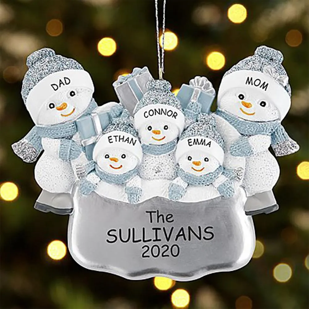 2020 quarantaine kerst decoratie DIY gepersonaliseerde sneeuwpop kerstboom opknoping ornament hanger voor familie zegeningen