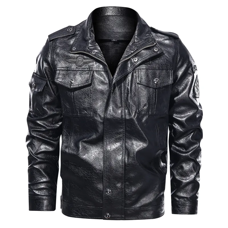 Jaqueta de couro marrom da moda masculina casaco de estilo vintage fora dos homens outono de inverno jaqueta de motocicleta casual sobretudo plus size 4xl 201128