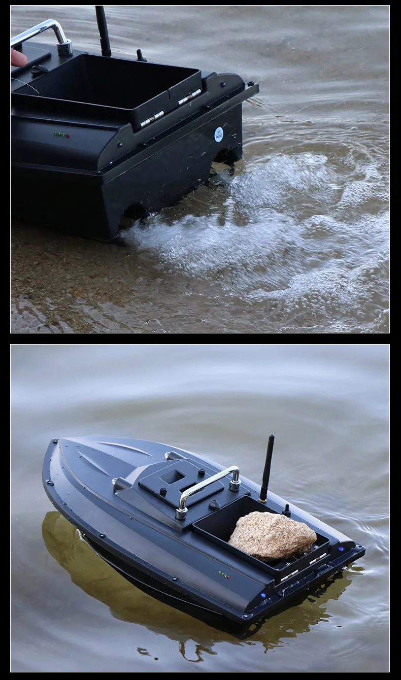 Barco de cebo de control remoto inteligente con luces LED de la pesca de señora Corrección automática de la función de crucero de guiñada 1.5 kg de gran carga