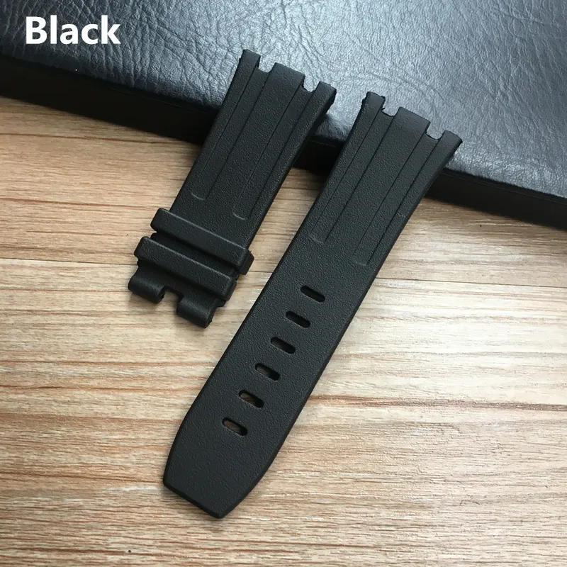 28mm men's watch Rubber watchband with Clasp buckle Strap Bracelet 15073 Watchbands watches for man reloj orologio montre295S