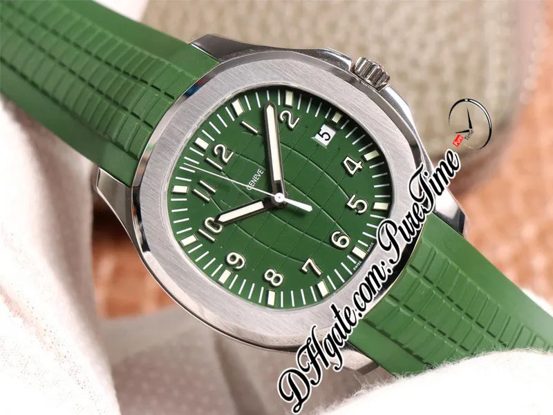 New ZF 5168G-010 324SC 324CS Automatic Mens Watch Steel Case Green Texture Dial Green Rubber Strap 42mm Edition PTPP Puretime216v