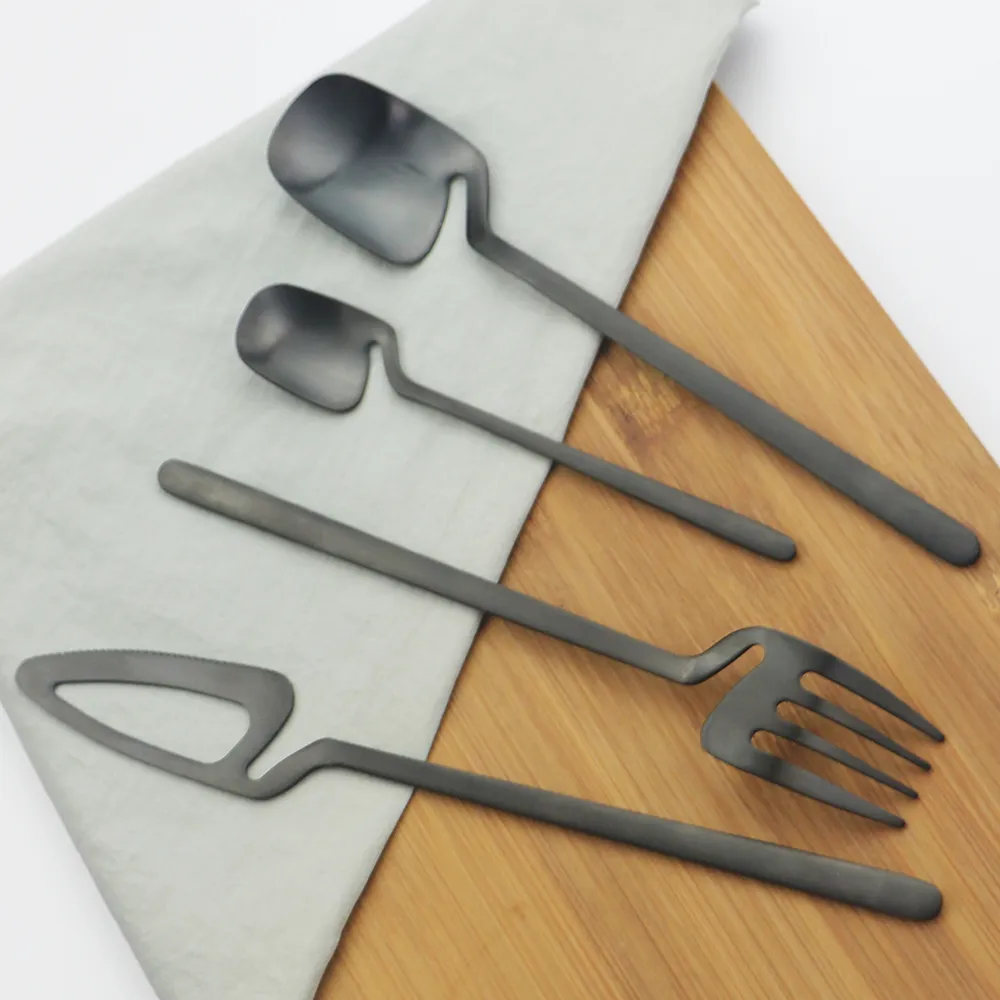 Matte Colorful Cutlery Set 1810 Stainless Steel Dinnerware Flatware Knife Fork Tea Spoon Dinner Silverware Home Kitchen Tab7777902