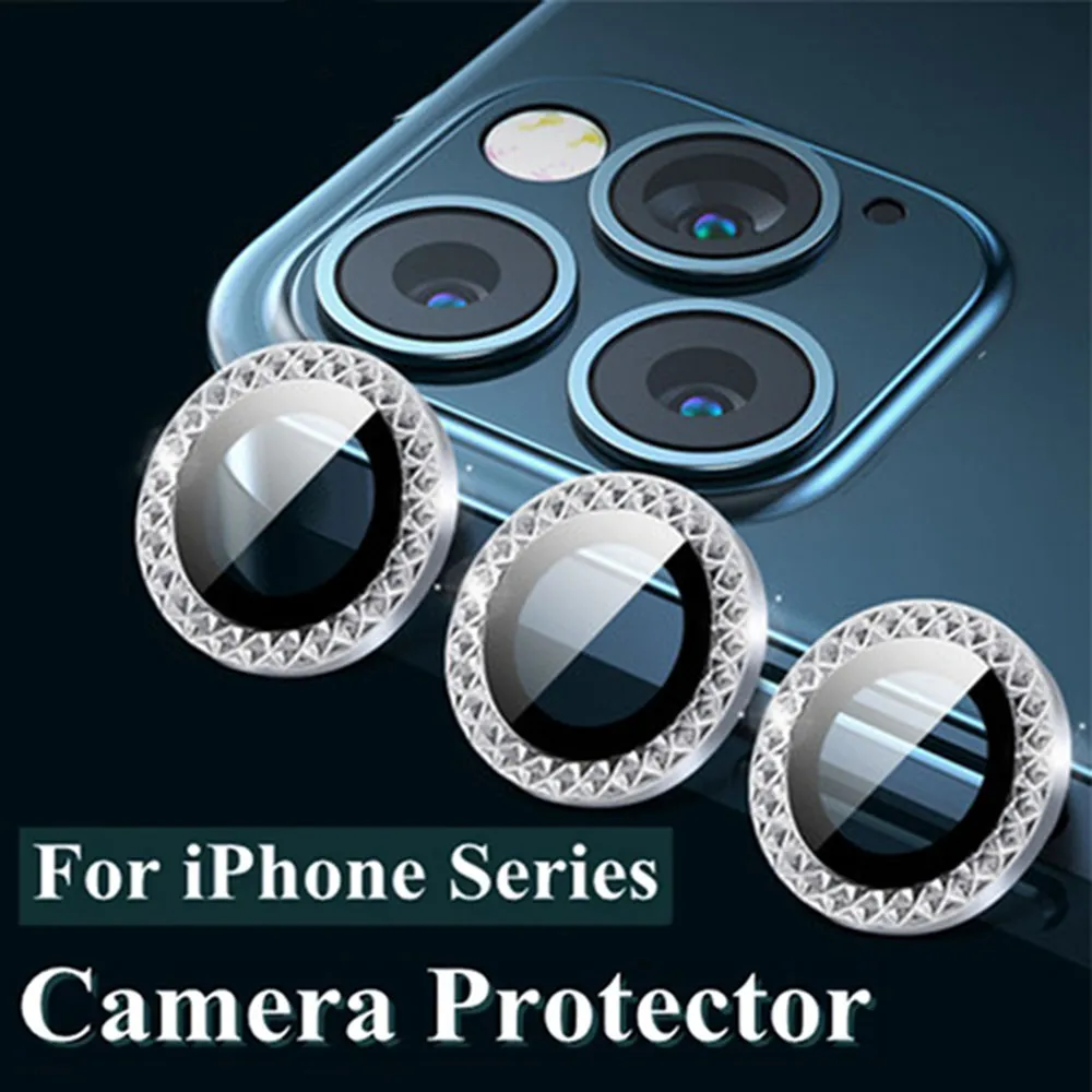 Anillo de metal cubierta de lente de cámara de vidrio para iPhone 13 11 12 Pro Max Protector de cámara para iPhone 12 13 Mini 11 Pro Glass1994074