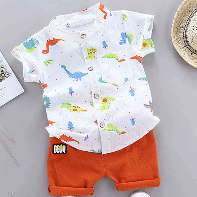 Humor Bear 2022 New Boy Set di abbigliamento estivo Fashion Casual Cute Animal Shirt + Shorts Set Ragazzi Baby Kids Abbigliamento bambini G220310
