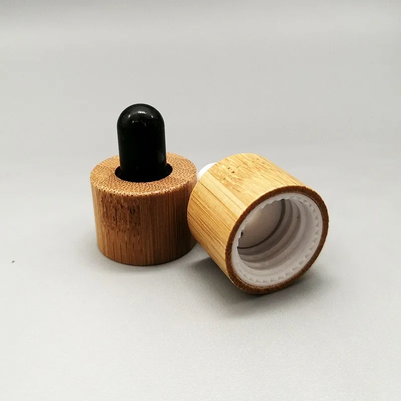 18mm kosmetisk glasflaska Dropper cap EcoFriendly trä Bamboo Cover Pipetting Lid Essential Oil Bottles Top 18/415