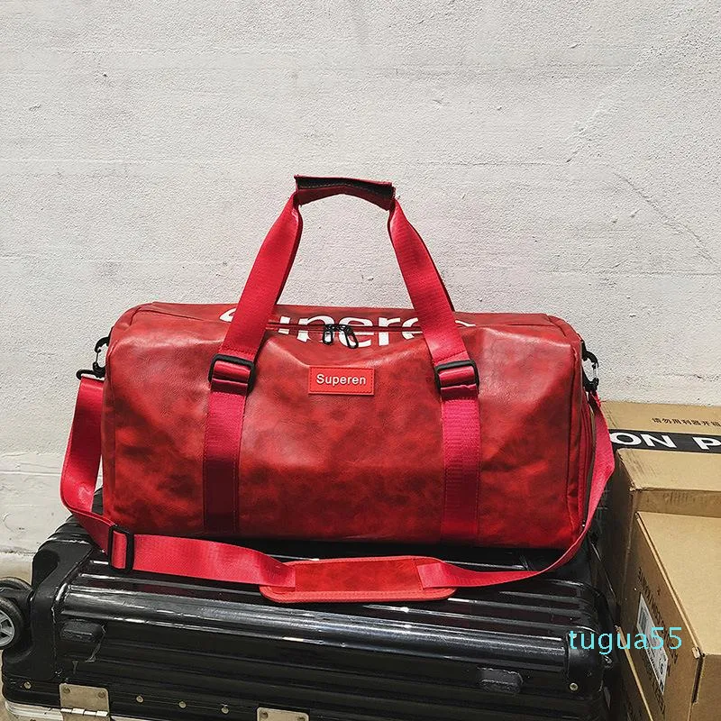 Sacs bouffes simples sac à main bagages pour hommes à grande capacité chao da wang rouge voyage en affaires court voyage les femmes 232j