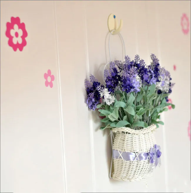 Künstlicher Blumen-Hängekorb mit Blumen, Lavendel, Dekoration für Wohnzimmer und Schlafzimmer, Y0104224i