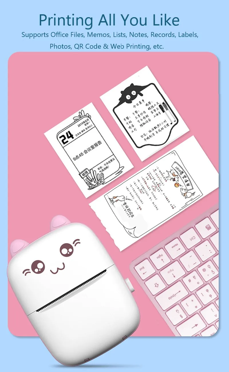Stampante tascabile Stampante termica portatile Stampante foto mini Bluetooth Lable Office Home Student Domanda errata Risposta