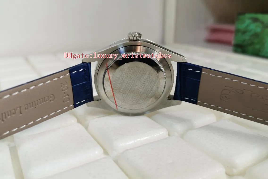 Excellent High Quality Wristwatch Fashion 39mm Cellini 50515 50519 Leather Bands Blue Dial Asia 2813 Movement Mechanical Automatic199D