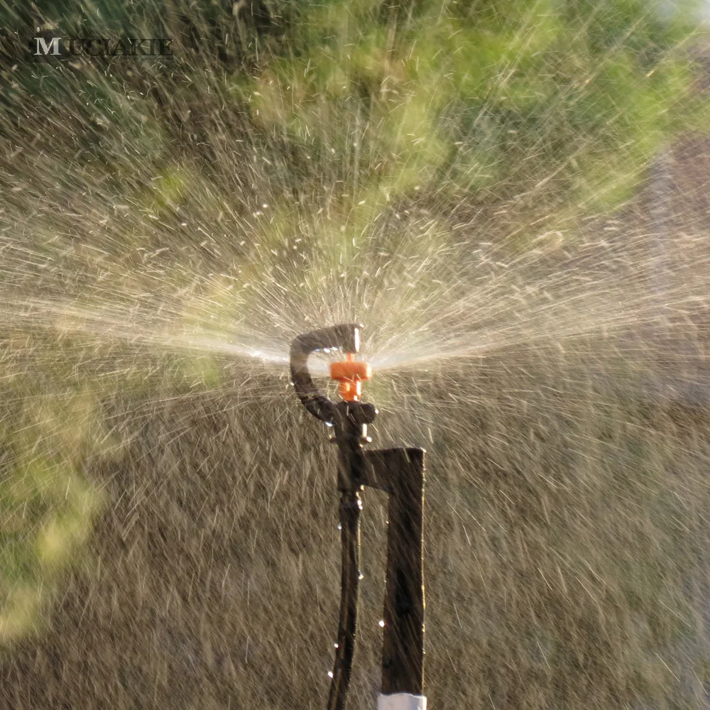 20 50 Jardim Micro Sprinklers em 20cm Estaca Laranja Amarelo Roda Spray 360 Graus Rotação Irrigação Micro-Aspersor 20120268v