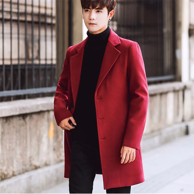 Plus Size 2020 Slim Korean Style Wool Mens Coats Overcoats Fashion Winter Dress Coat Mens LJ201109