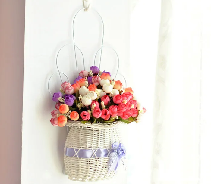 花の人工花吊り下げバスケットリビングルームの寝室のラベンダー装飾Y0104294P