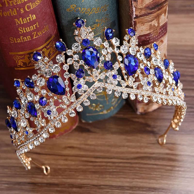 Crystal Bridal Rhinestone Crowns Hair Ornament Hairband Wedding Accessories Diadem Girls Quinceanera Party Tiaras J0121