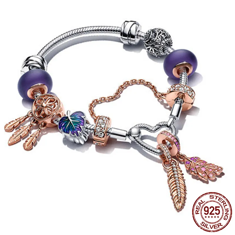 Pulseiras de prata 925 novas da moda Momentos Fechamento do coração Corrente de cobra Pulseira para mulheres Fit Original Pandora Charms Beads Jóias Faça você mesmo
