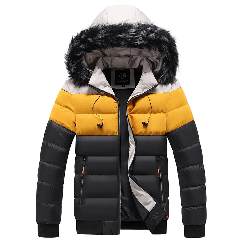 Hommes à capuche Veste d'hiver Hommes Collier de fourrure Parkas Manteau Automne Hiver Mens surdimensionné Parka Casual Épais Veste chaude Hommes 5XL 201128