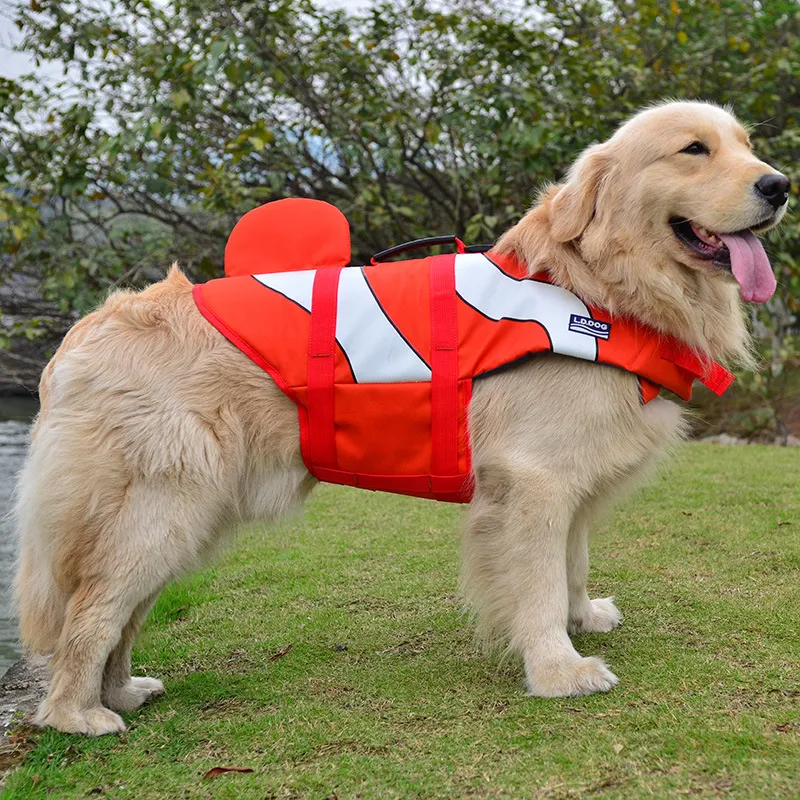 Pet Dog Giubbotto di salvataggio Sirena Squalo Design Abbigliamento Gilet Collare Imbracatura Saver Nuoto Conservatore Costumi da bagno estivi Y200917