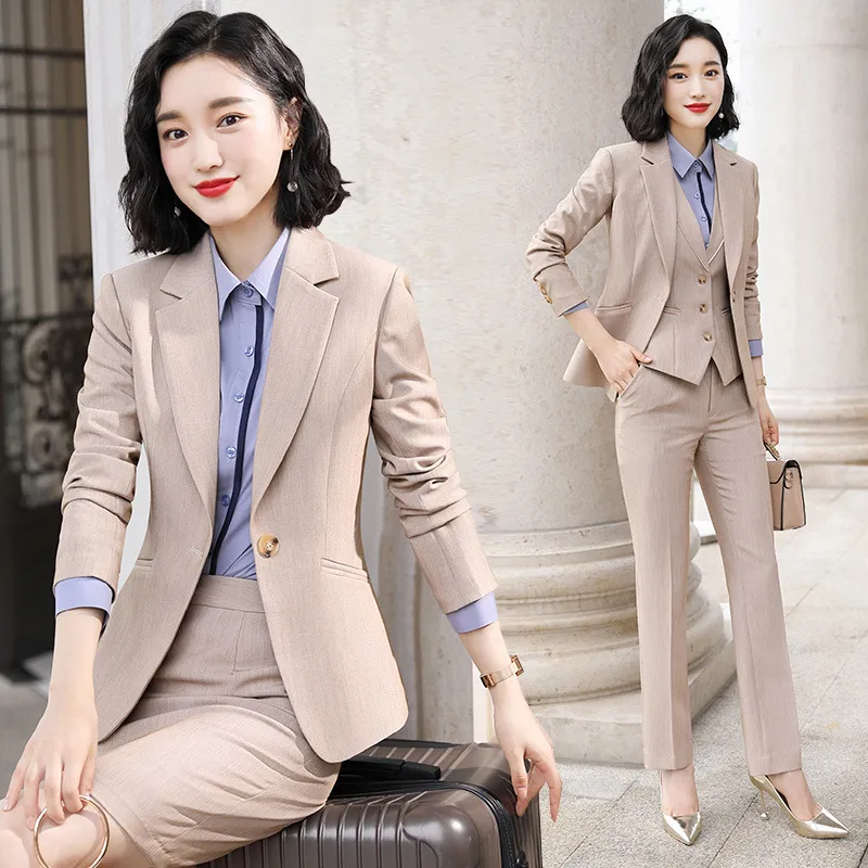 Formal wear women's suits business women's autumn new business fashion Korean temperament overalls suit suit 200923