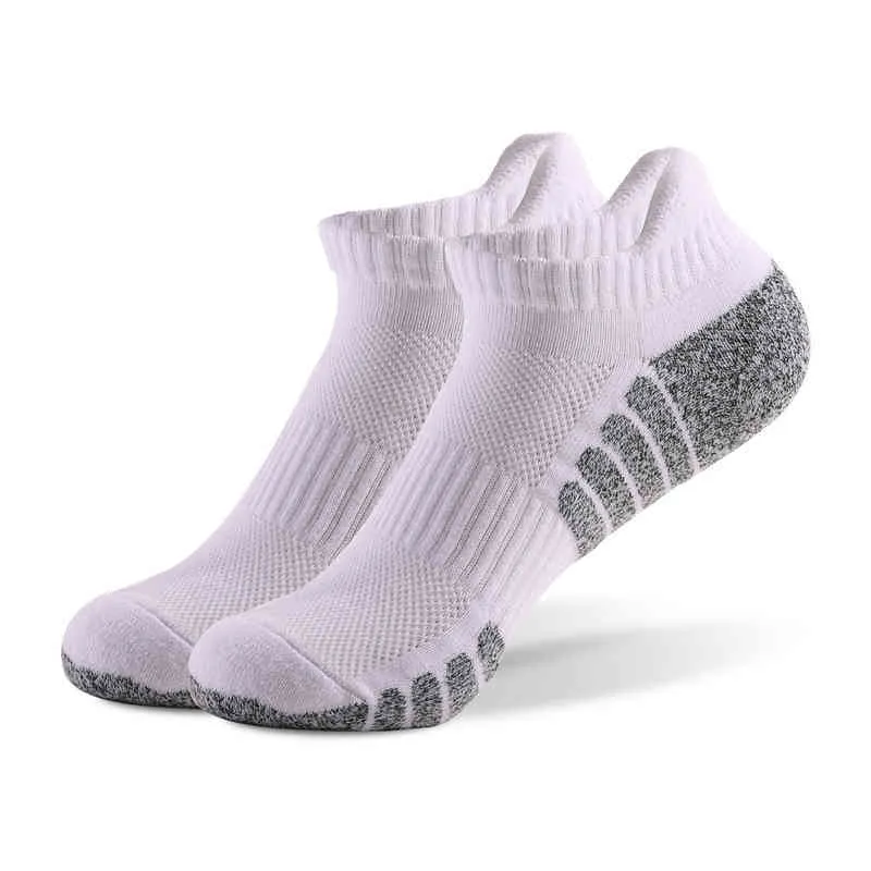 Meias respiráveis ​​para homens correndo puro algodão Anti-Skid Sports Socks Y220312