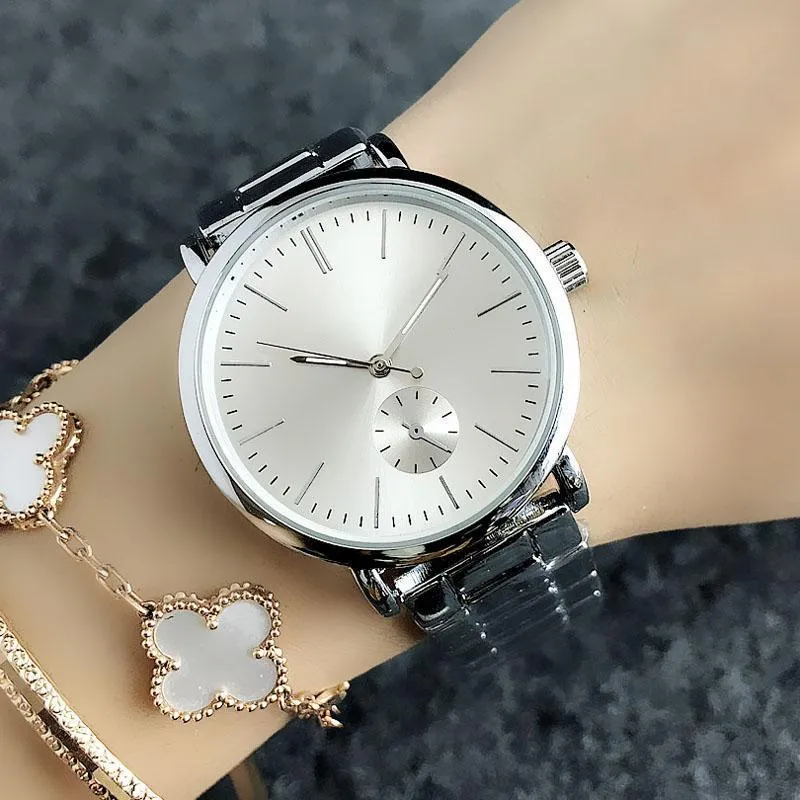 Fashion Brand wrist watch for women's Girl flag style Steel metal band quartz watches casual designer comfortable suitable gift charming pretty