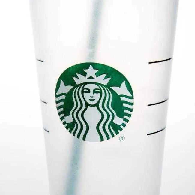 Starbucks Mermaid Goddess 24oz / 710ml Plastmuggar Tumbler Reusable Clear Dricker Flat Bottom Pillar Shape Lock Halm Kaffekoppar Bardian