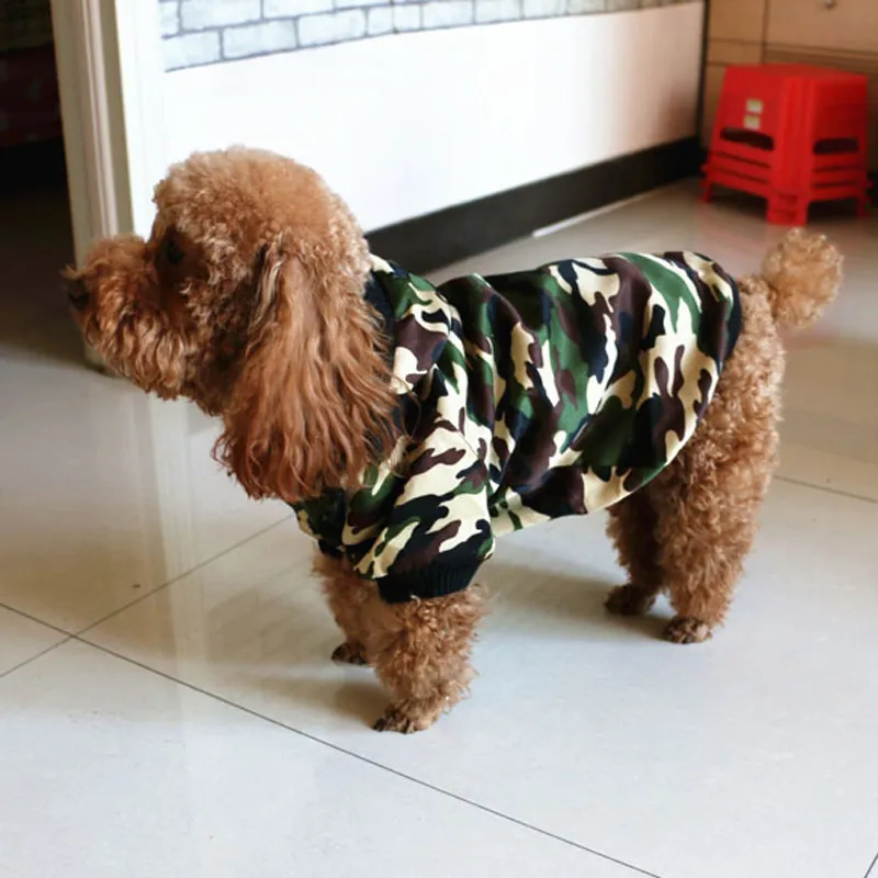 Pet Dog Abbigliamento invernale Camouflage Giacca calda con cappuccio cani di piccola taglia Addensare Cappotto di cotone a doppio strato Bulldog francese Pug T200710