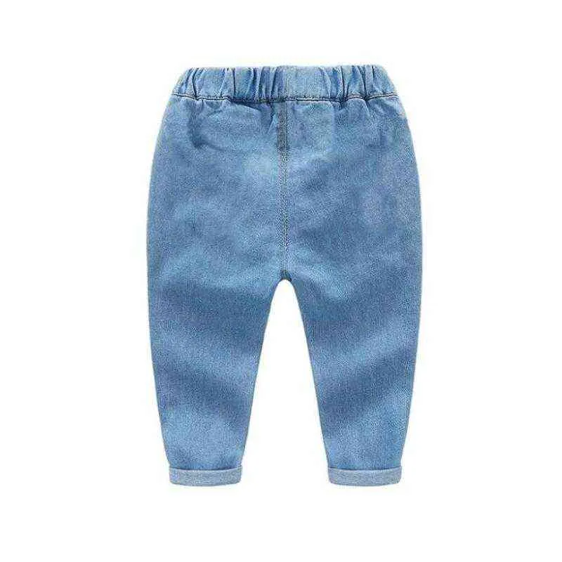 2021 nya barn tecknade byxor byxa mode tjejer jeans barn pojkar raka jeans barn denim byxor baby spädbarn kläder g1220