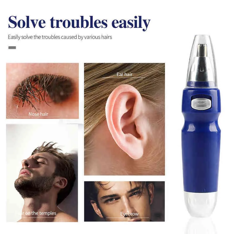 Machine de coupe de cheveux ou tondeuse de nez et d'oreille Tondeuse professionnelle Clipper rasoir électrique pour oreilles barbier 211229