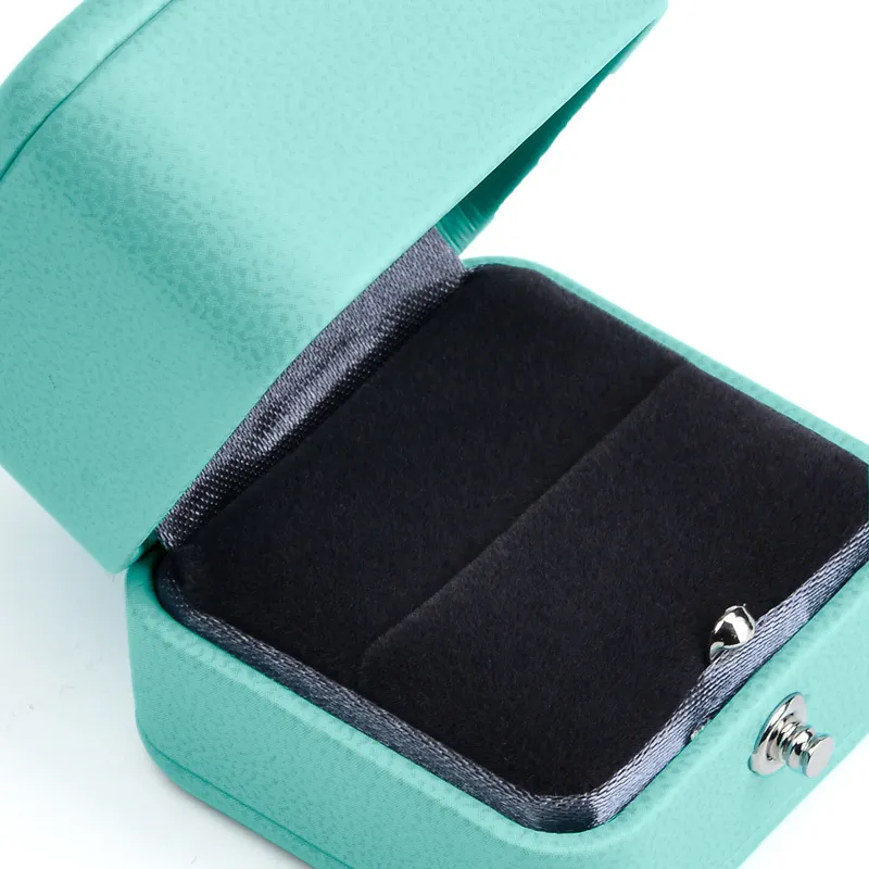 Fanxi Wedding Blue PU Leather Necklace Jewelry Gift Box Packaging Ring Organizer T200808273s