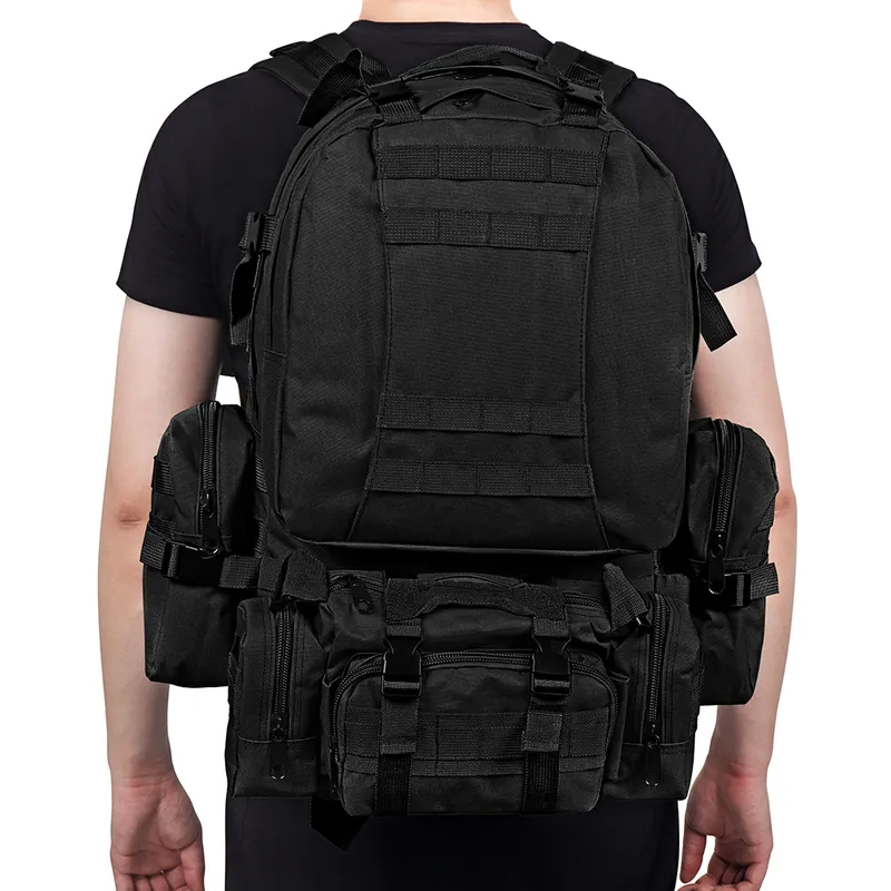 50L Тактический рюкзак, Мужской военный рюкзак, 4 в 1 Джорджем спортивной сумки, на открытом воздухе на открытом воздухе.