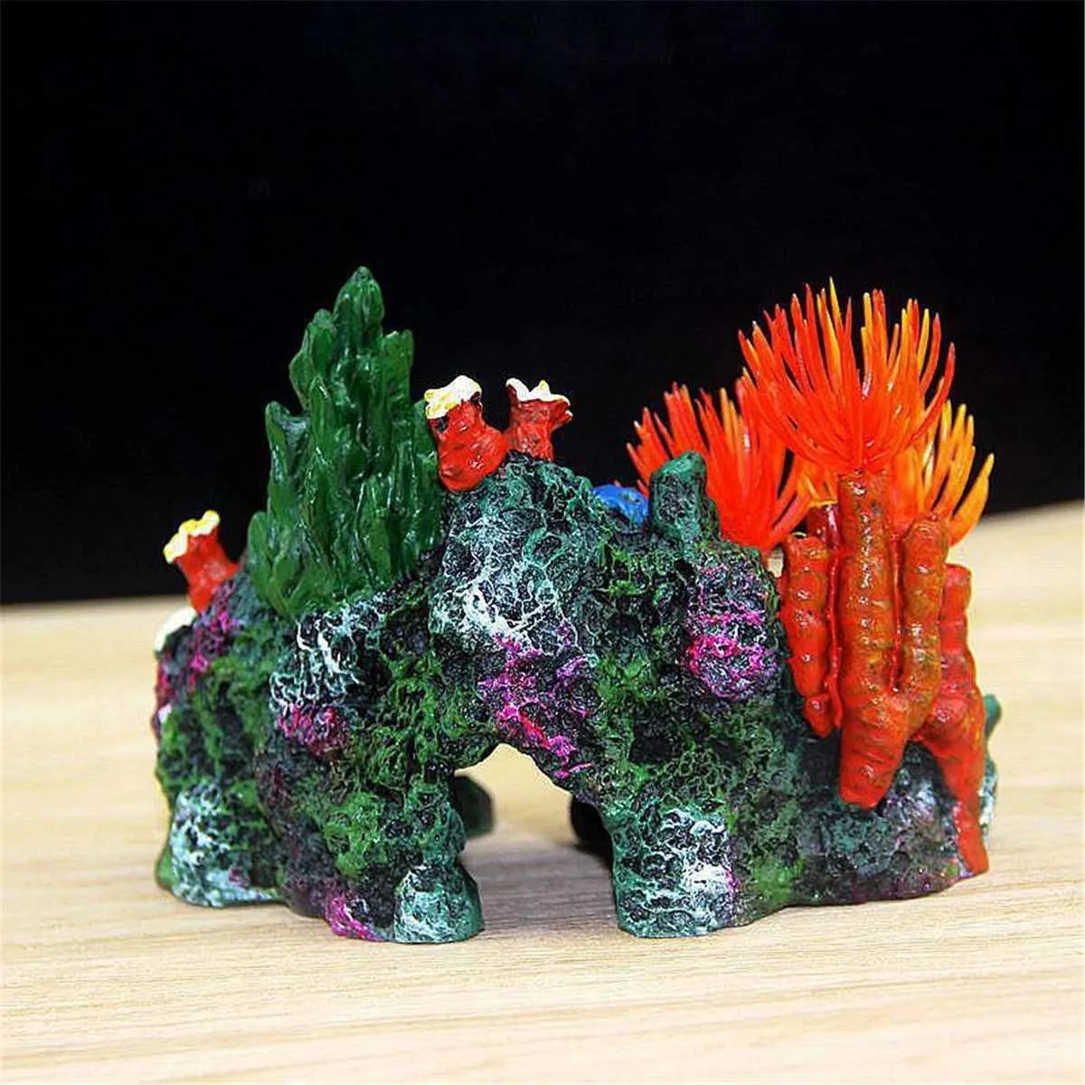 Resina Coral Plant Shell Reef Mountain Cave rium Decor Fish Tank Decorazione Accessori Y200917