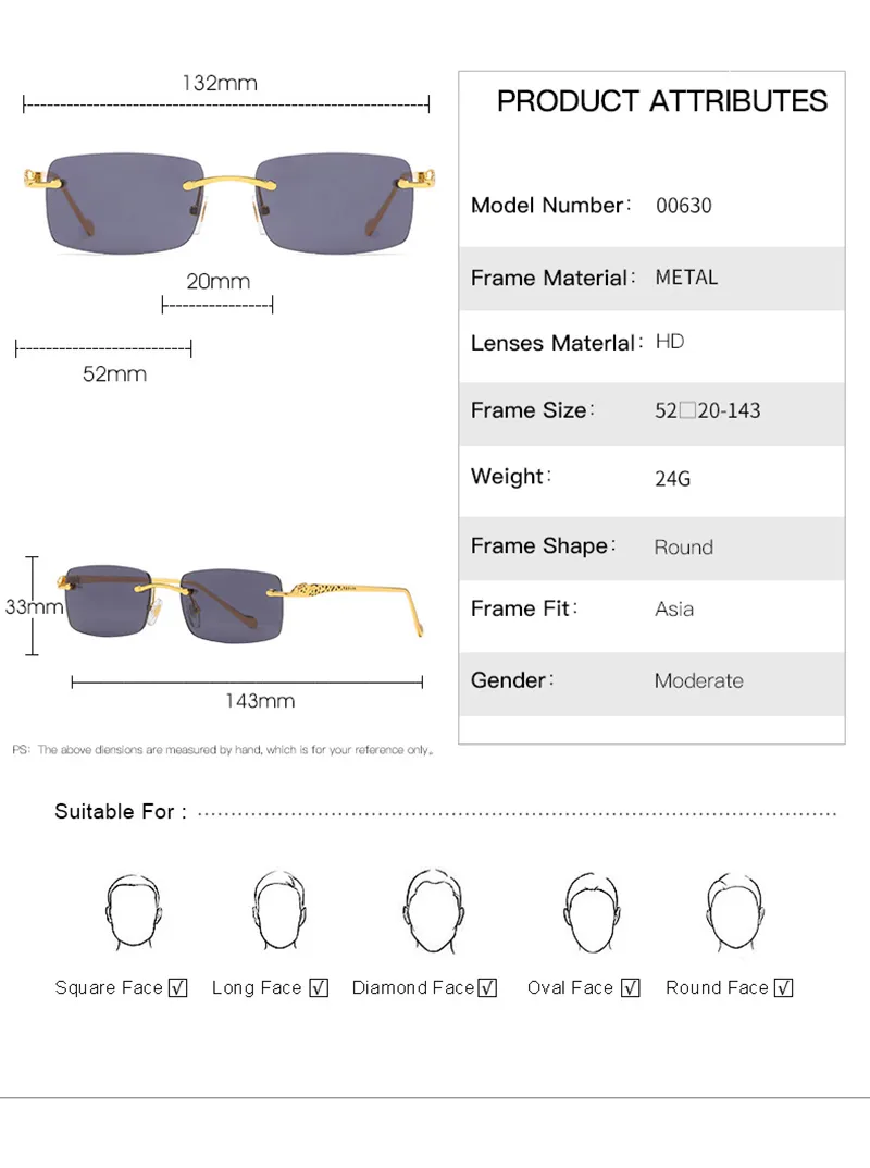 نظارة شمسية للنساء النمط النقطة المعبد Eyeglass Frame Classic Fashion Men Men Square Square يمكن مطابقة 239 فولت